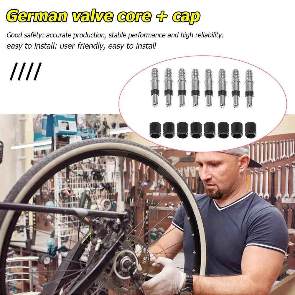 8-80pcs Dunlop Woods Valve Cores Convenient Replace Bicycle Accessories with Caps for Bike Inner Tube For Car Truck Trailer