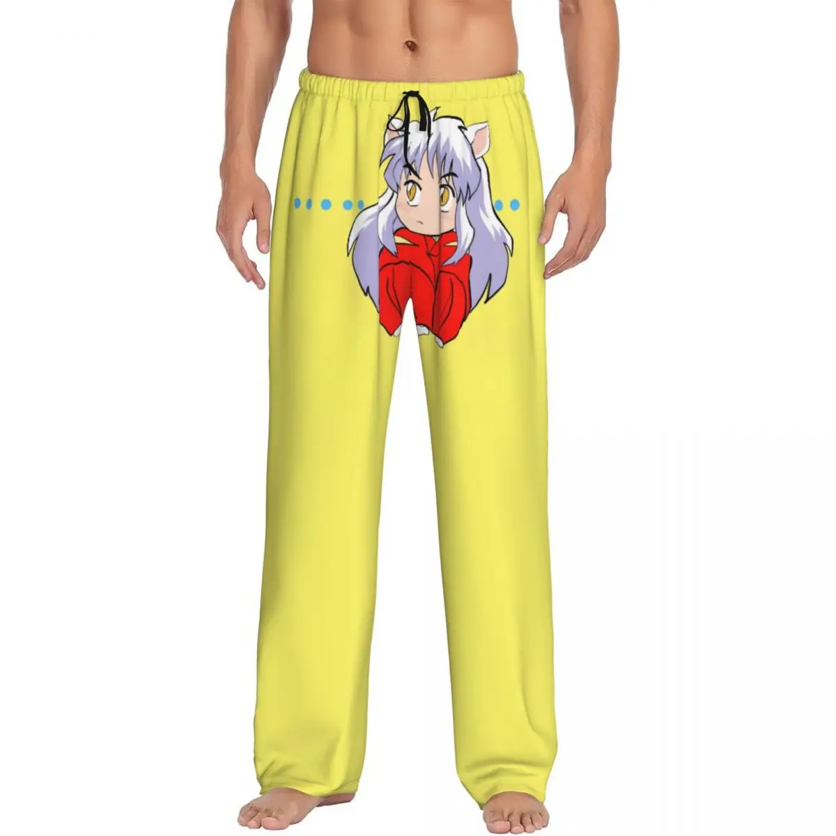 

Пижамные штаны в стиле аниме I-Inuyashaes с индивидуальным принтом для мужчин, одежда для сна, низ с карманами