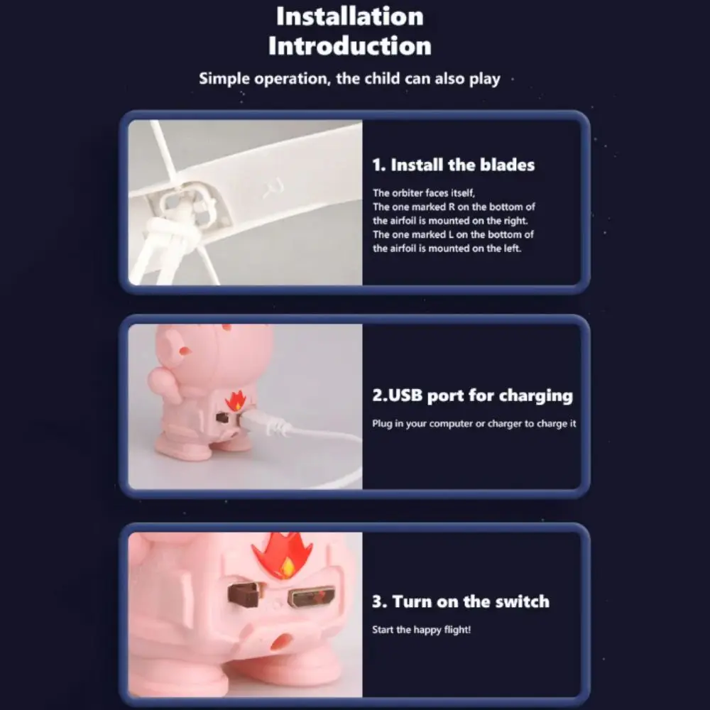 

USB Charging Flying Robot Colorful Luminous Lights Spinning Gyro Dual Wings Hand Control Helicopter Interactive