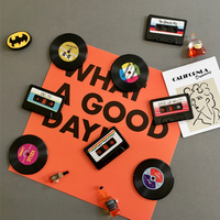 4pcs Nostalgic tape magnet set decorative magnetic tape refrigerator magnets retro magnetic tape refrigerator magnets