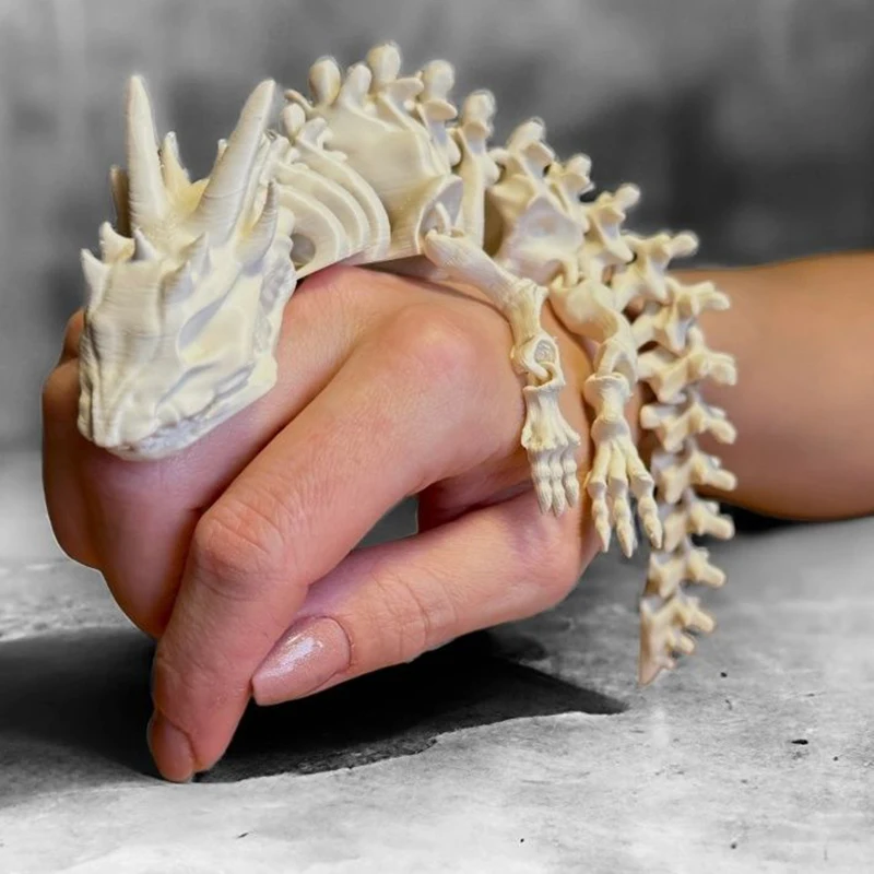 3D Printed Skull Dragon Model Free Movement Of Full Body Joints Creative Collection Desktop Decoration Figures Craft Gifts