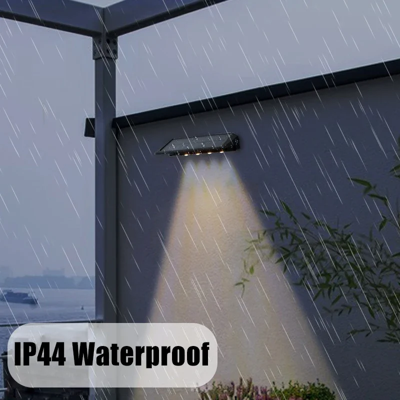 ضوء الجدار الشمسي في الهواء الطلق LED مصباح السياج في الهواء الطلق إضاءة مقاومة للماء لتزيين الفناء إضاءة الجدار الخارجي للحديقة