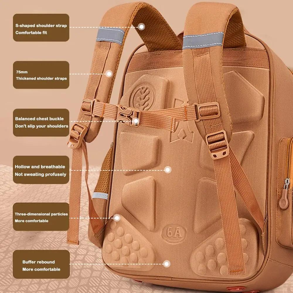 Mochila capivara à prova d'água, grande capacidade, para aliviar a carga, bolsa escolar, protegendo a coluna, alças largas, mochila para estudantes