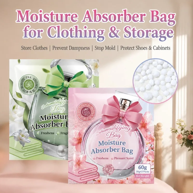 Scented Leak‑proof Moisture‑absorbing Desiccant Bags Mildew‑resistant Dehumidification Pouches for Wardrobes Beddings Indoor