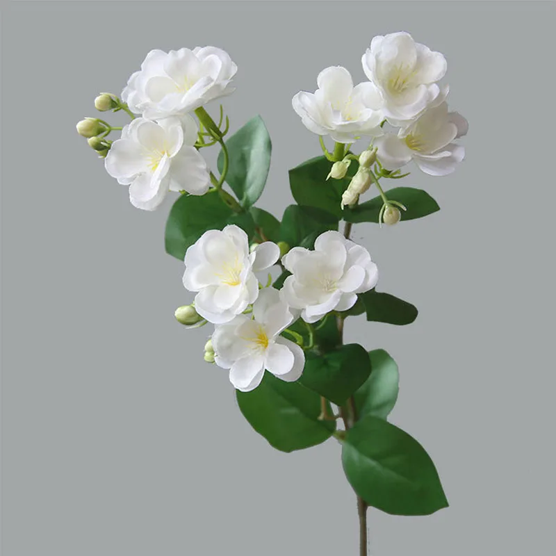 Simulation Flower Single Branch Jasmine Artificial Flower Home Hotel Shopping Mall Decoration Wedding Props Lnterior Decoration