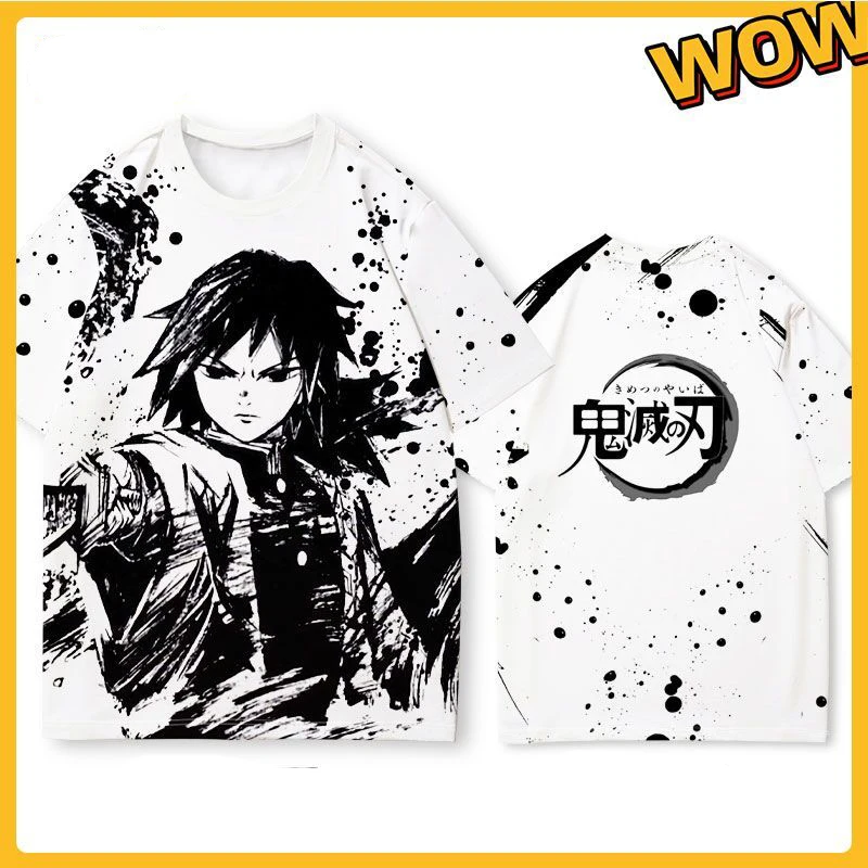 

The Ghost of The Blade Joint T-shirt Men Summer Two Yuan Short Sleeve Charcoal To Lang Animation Surrounding Loose All Match