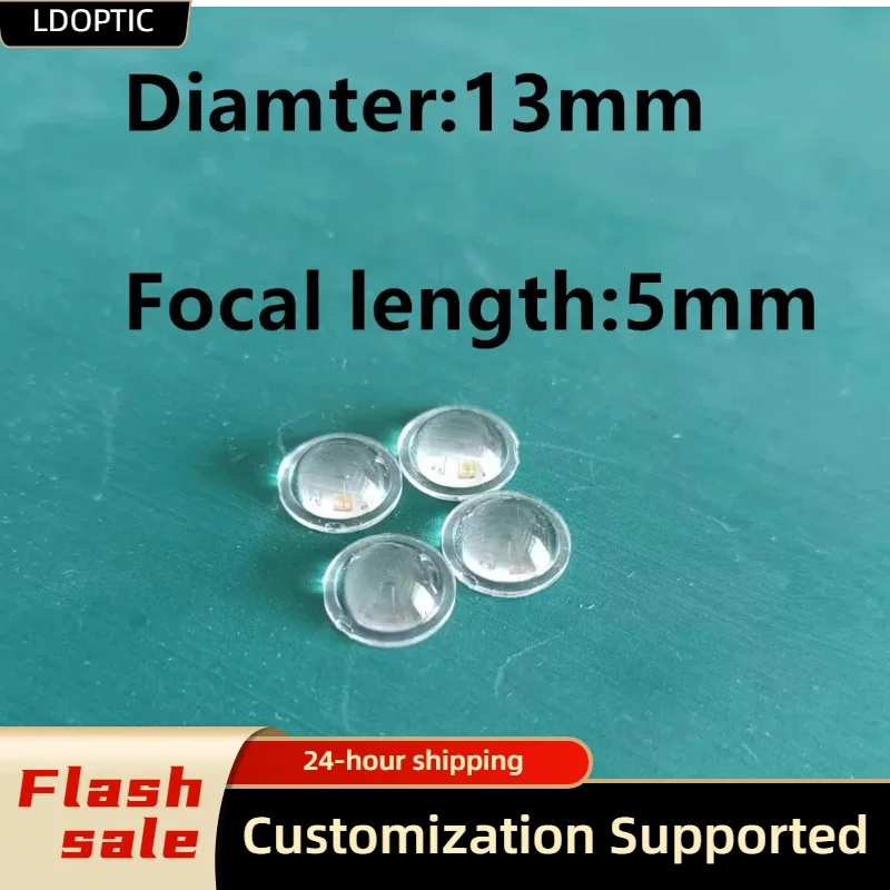 10 Pcs 13mm Diameter PMMA Plano Convex Lens 5mm Focal Length Optical Plastic Collimating Lens