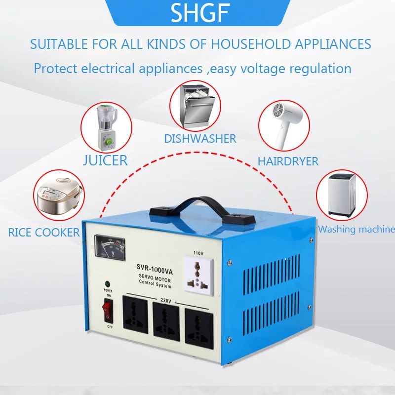 Factory Selling AVR 1500va Single Phase Automatic Voltage Regulator Servo Motor Type AC Current Under Voltage Protection view 4