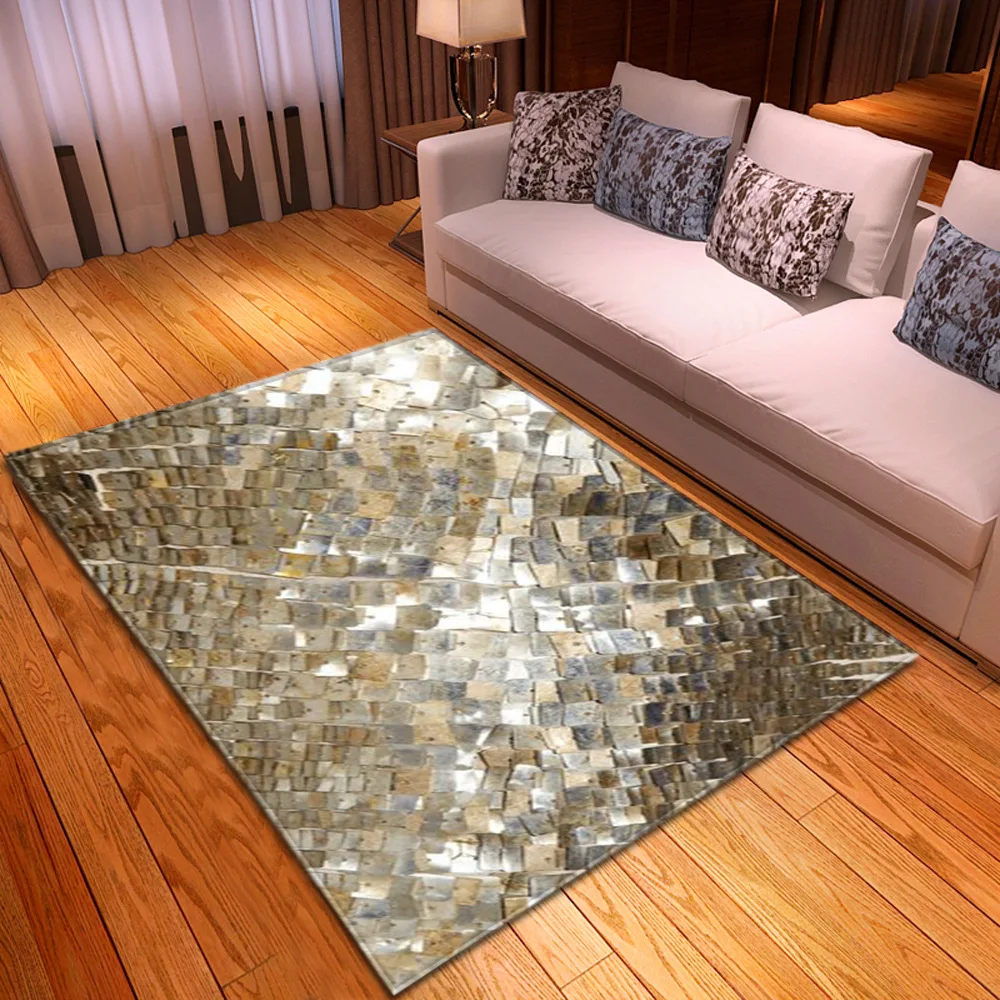 3D Sequins Carpet Entrance Door Floor Mat Abstract Geometric Optical Doormat Non-slip Floor Mat Living Room Decor Rug