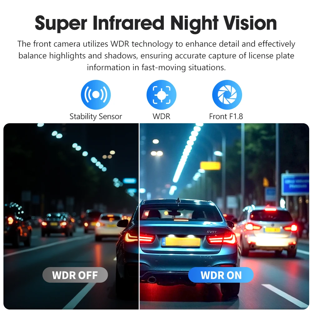 BEPOCAM Dash Cam 4K 2/3 قناة كاميرا سيارة المدمج في واي فاي GPS 3.19 "IPS شاشة للرؤية الليلية DVR مسجل فيديو وضع وقوف السيارات ZD80A