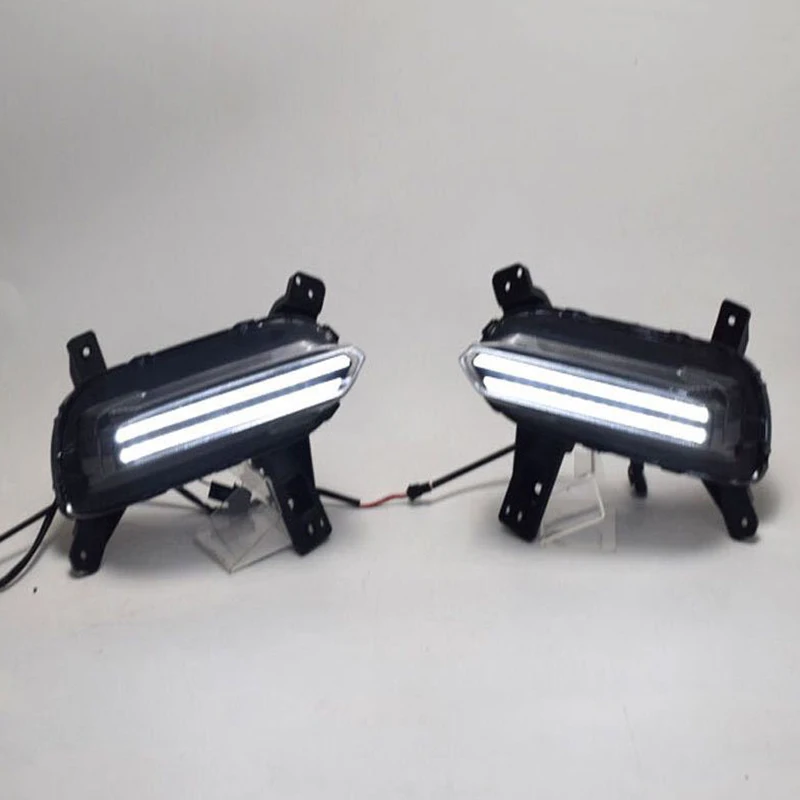 2Pcs For Kia K3 Cerato 2018 2019 2020 LED Daytime Running Light Flowing Turn Signal Relay 12V Car DRL Fog Lamp