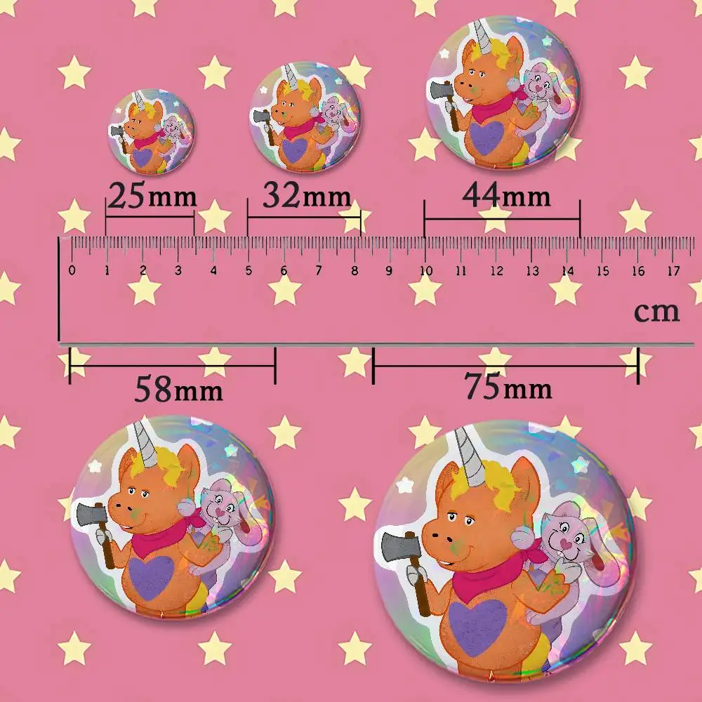 B-Buddy the U-UnicornS HD Print Badges Pretty Round Display Brooches IP merchandise 32mm 58mm 75mm 44mm 25mm
