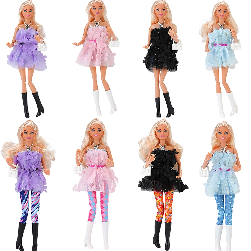 1 Set  Fashion 11.5 Inch Doll Dress 30CM Doll Clothes Dolls Accessories Doll House Toys 1/6 Clothes Shoes  Girl's Toys Gift JJ