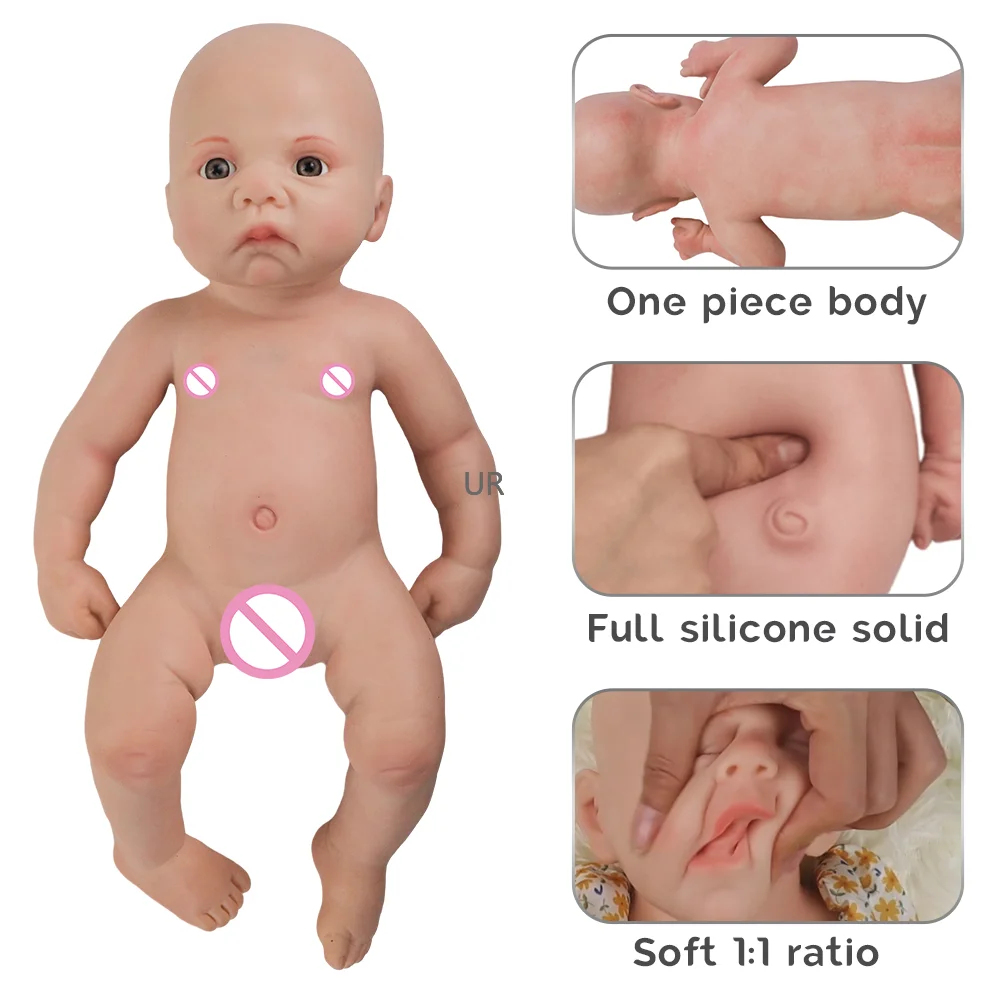 

Artificial Skin Texture Soft 17 Inch 45Cm Full Solid Silicone Reborn Baby Boy For Small Kids Toy 2.3Kg 4.9Lbs Infants