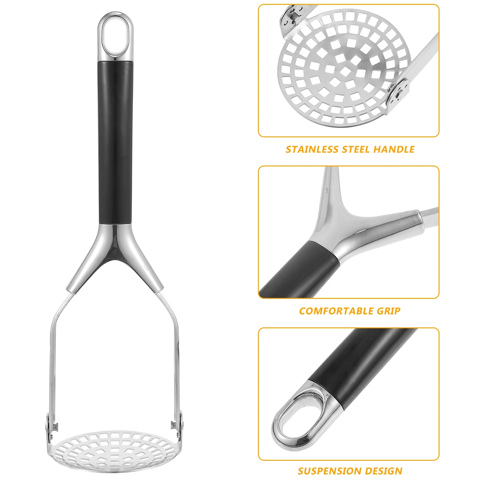 Stainless Steel Potato Press Masher for Nonstick Pans Manual Potatoes Food Pressing Tool Practical Ricer Fruit Crusher