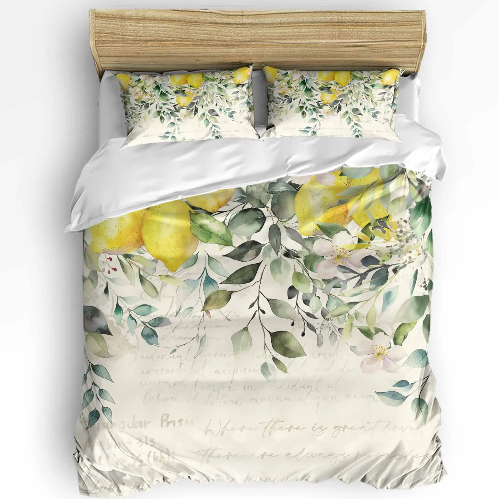 

Nature Bedding Set For Bedroom Bed Home Exotic Lemon Tree Branches Yummy Delicious Kitche Duvet Cover Quilt Cover And Pillowcase