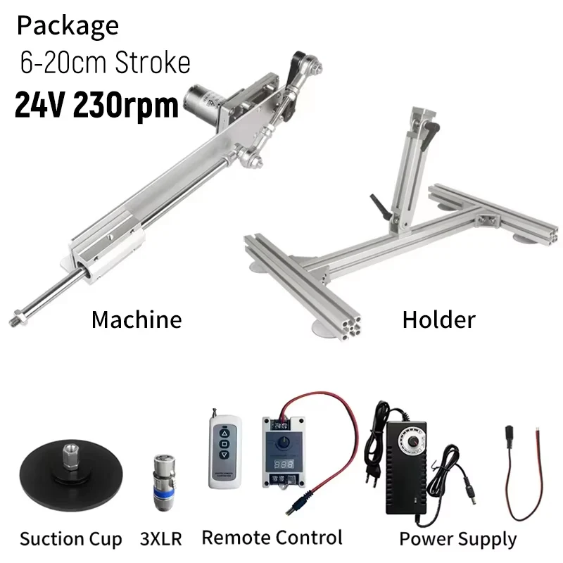 Afstandsbediening Telescopische Lineaire Actuator 3XLR Connector met Zuignapbeugel Grote Verstelbare Slag 6-20 cm/3-15 cm voor DIY