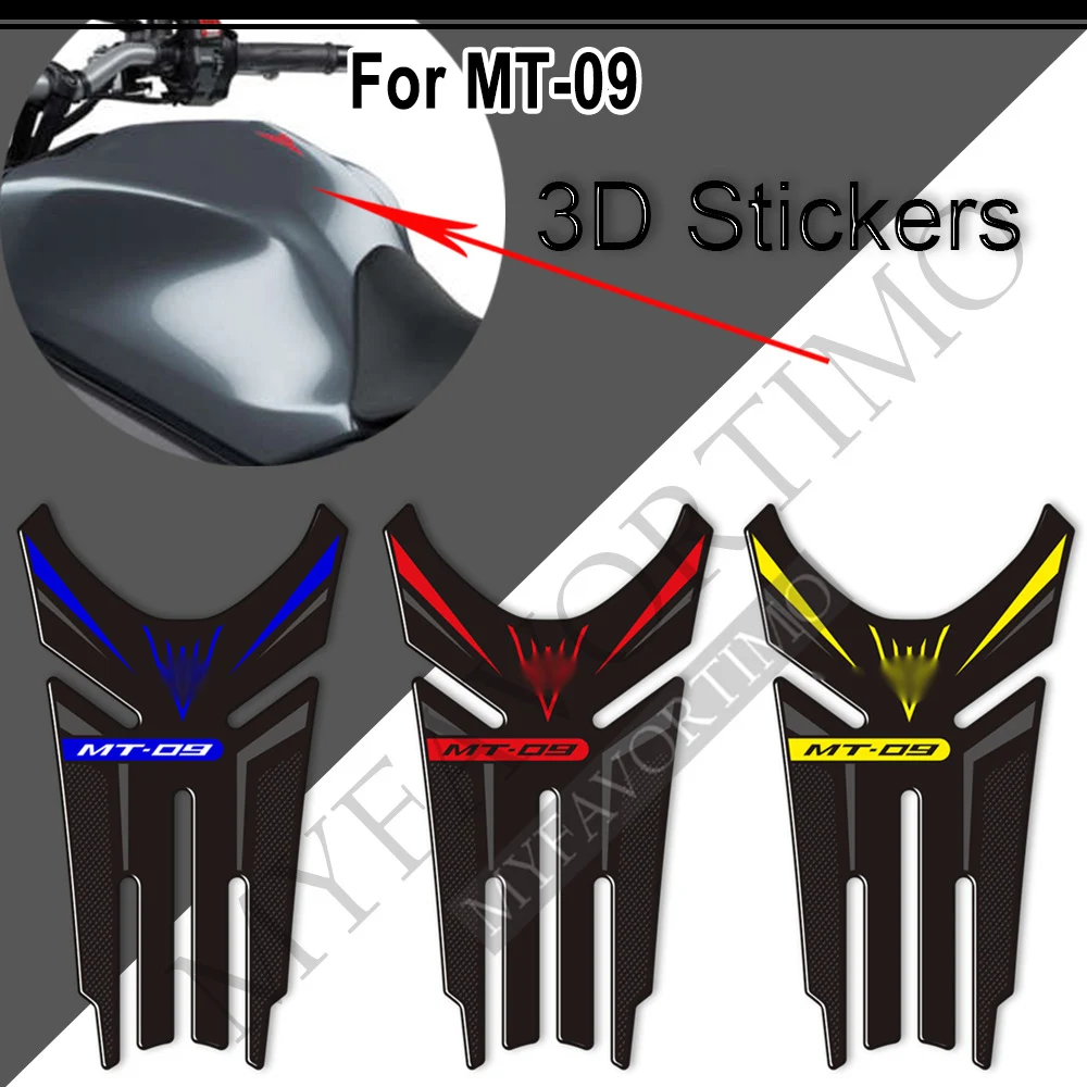 Motorcycle For Yamaha MT09 MT FZ 09 SP MT-09 2021 2022 Fuel Oil Kit Knee Tank Pad Protector Stickers Decorative Decals ﻿