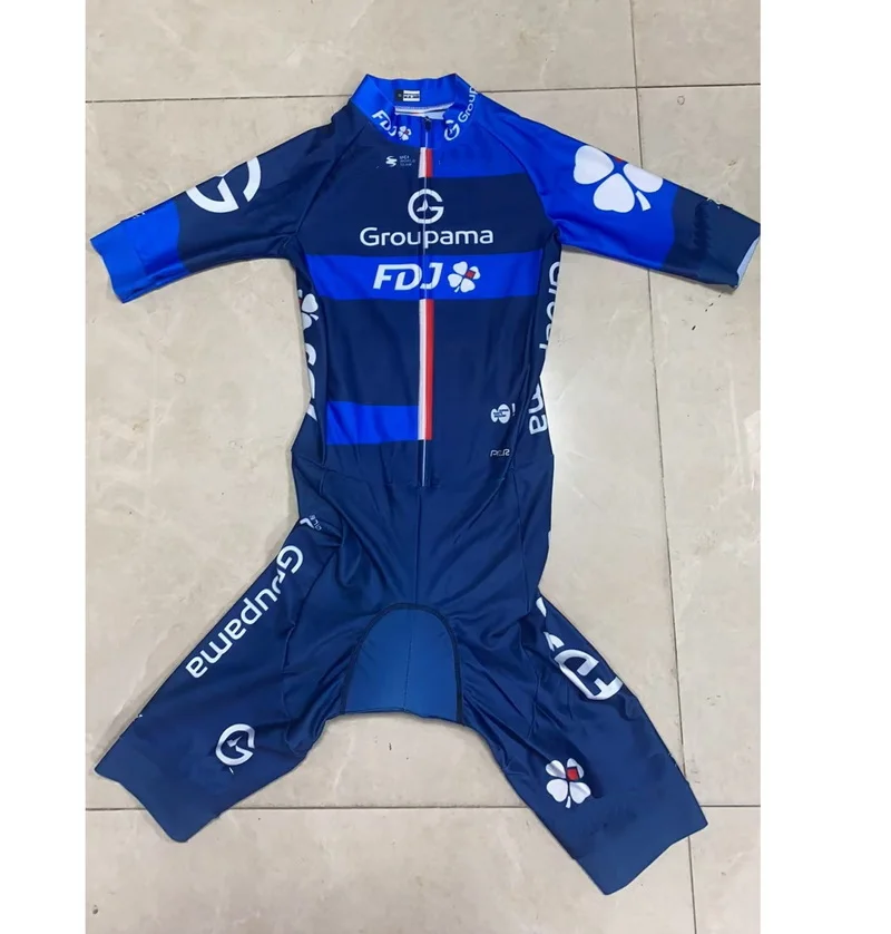 

LASER CUT Skinsuit 2025 GROUPAMA FDJ TEAM Blue Bodysuit SHORT Cycling Jersey Bike Bicycle Clothing Maillot Ropa Ciclismo