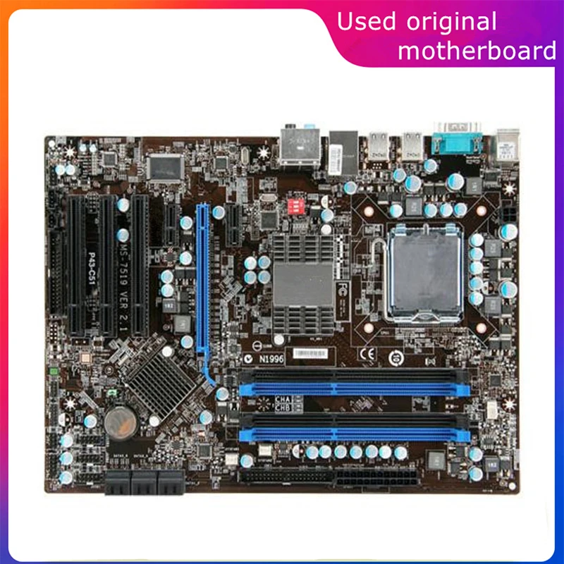 

Used LGA 775 For Intel P43 P43-C51 Computer USB2.0 SATA2 Motherboard DDR3 16G Desktop Mainboard