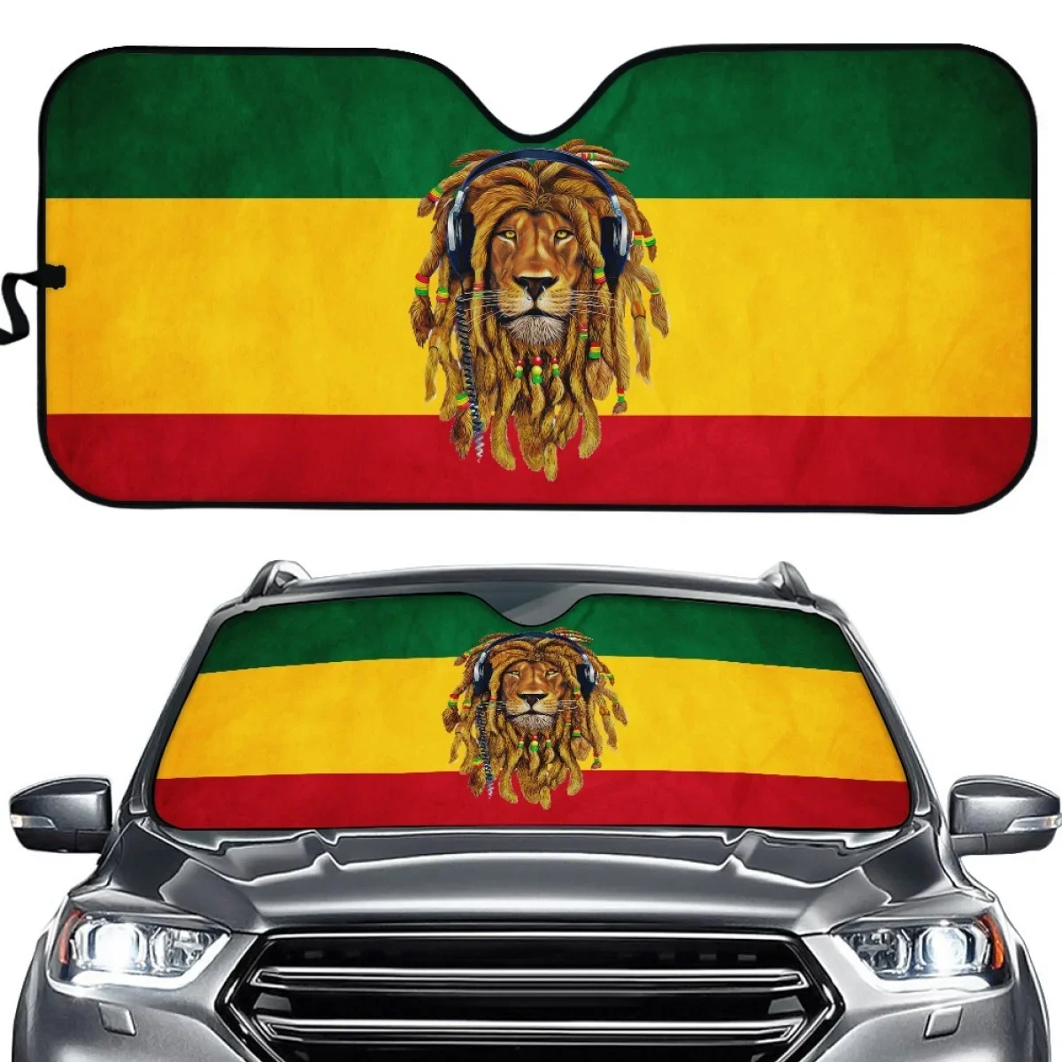 Reggae Rastafarian Rasta Rastafari Lion Of Judah Print Car Sun Shade Windshield Cover Universal Car Shade Screen Protector 2023