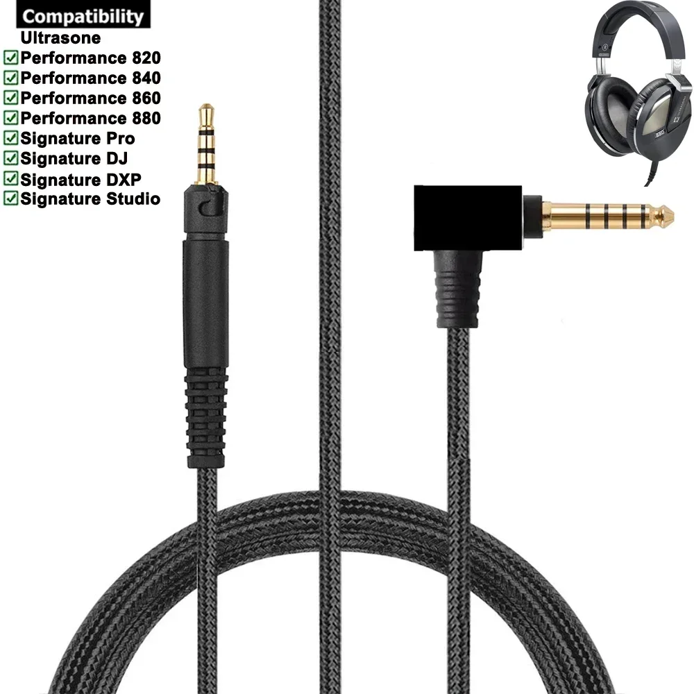 Cable de extensión trenzado equilibrado de 4,4mm y 2,5mm para auriculares de estudio Ultrasone Performance 820 840 860 880 Signature DJ DXP