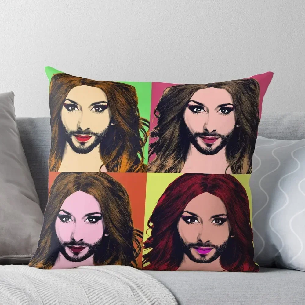 

Conchita Wurst - Pop Art Throw Pillow Decorative Cushions Luxury Room Decorative Cushions Couch Cushions bed pillows pillow