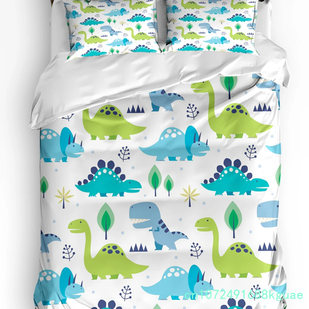 3pcs Bedding Set Dinosaur Cartoon Black And White Home Textile Duvet Cover Pillow Case Boy Kid Teen Girl Bedding Covers Set 3