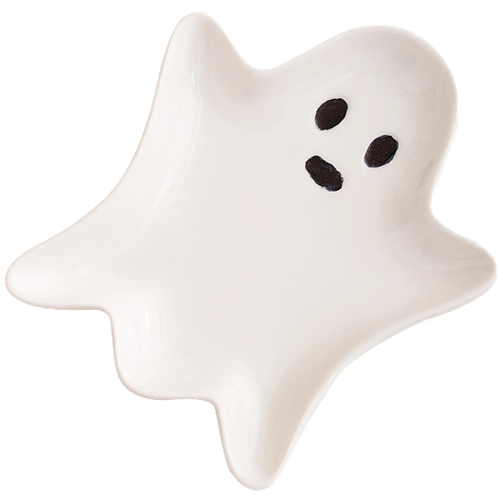 Halloween Ceramic Ghost Spoon Rest Kitchen Utensil Holder Countertop And Tabletop Decorative Plate Jewelry Organizer Tray