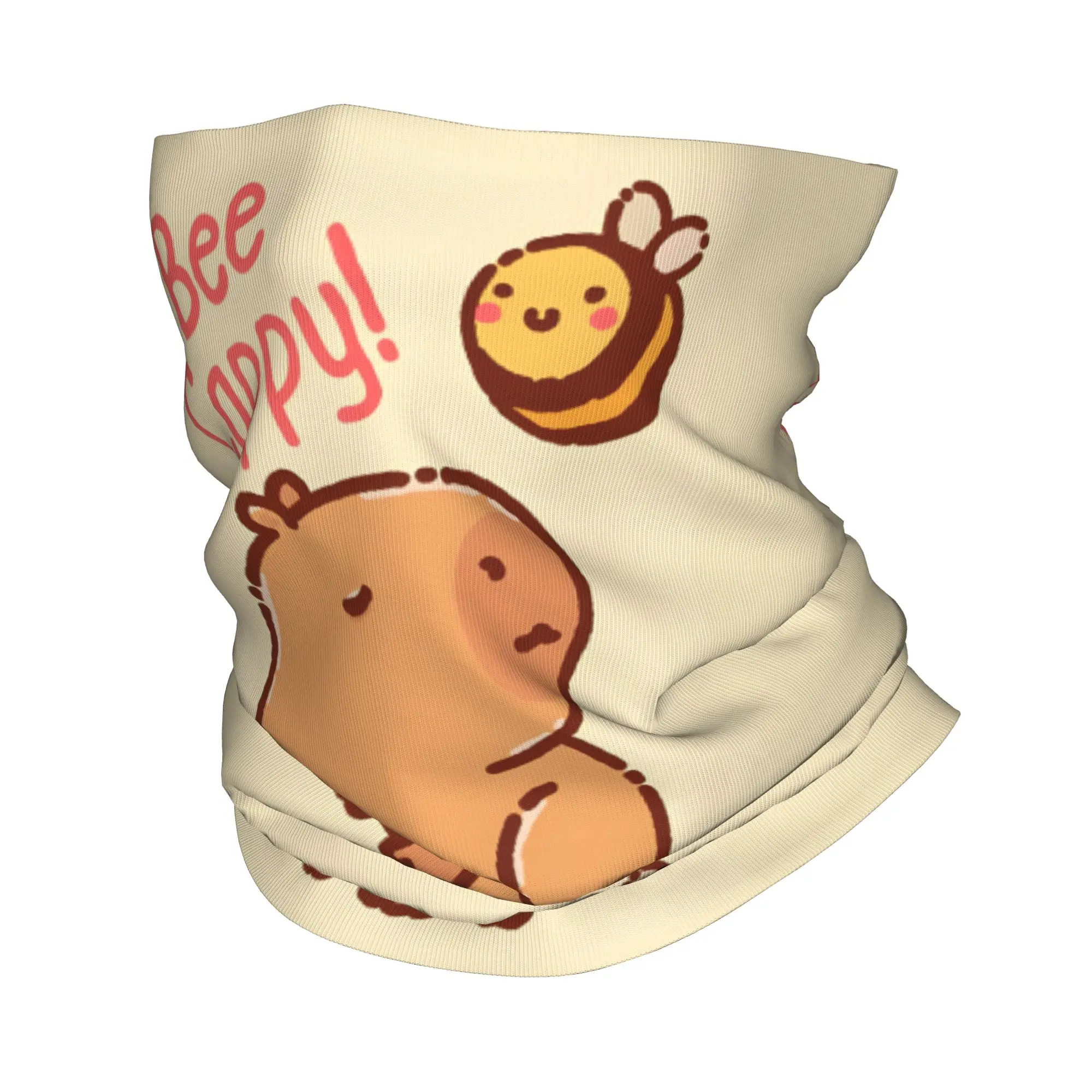 

Многофункциональный бафф-бандана с принтом пчелы и капибары для мужчин и женщин: для лыж, кемпинга, как шарф-повязка. Пожелание: Будь счастлив! Грелка для головы