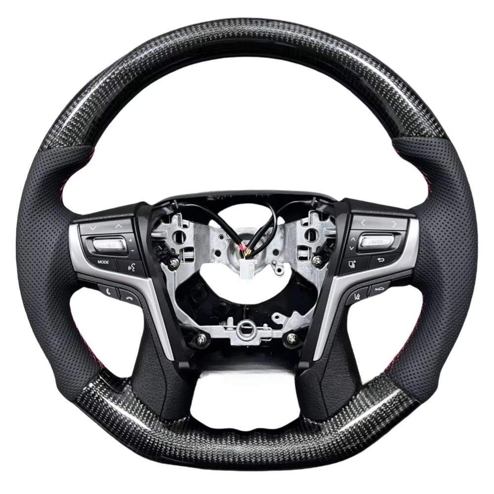 

For Toyota LC200 2018 2019 Custom Carbon Fiber Black Perforated Leather Sports Car Steering Wheel