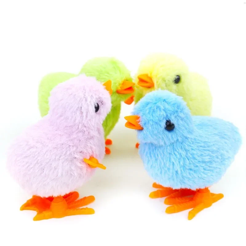 Juguete de peluche de simulación de pollo saltador para niños, juguete de relojería de dibujos animados, juguetes de cuerda para niños, regalos para niños