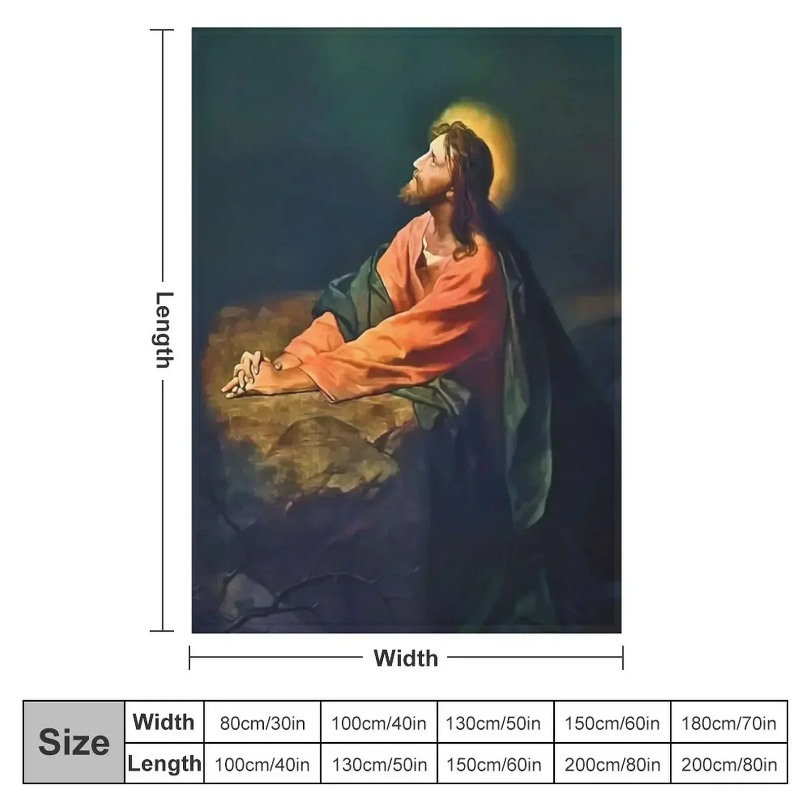 Jesus Gethsemane Agony in the Garden Passion of Christ Crucifixion Crucifix Cross Catholic Hofmann Throw Blanket Retros Blankets