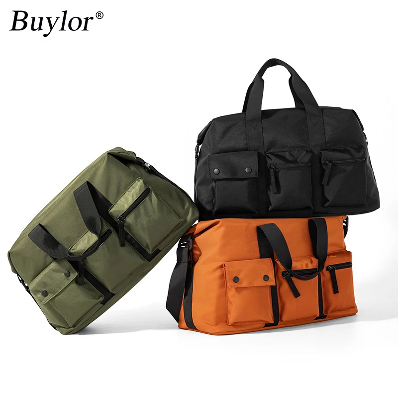 

Buylor Large Capacity Portable Travel Duffel Bag Foldable For Women Men Clothes Boarding Carry On Luggage Short Journeys Leisure