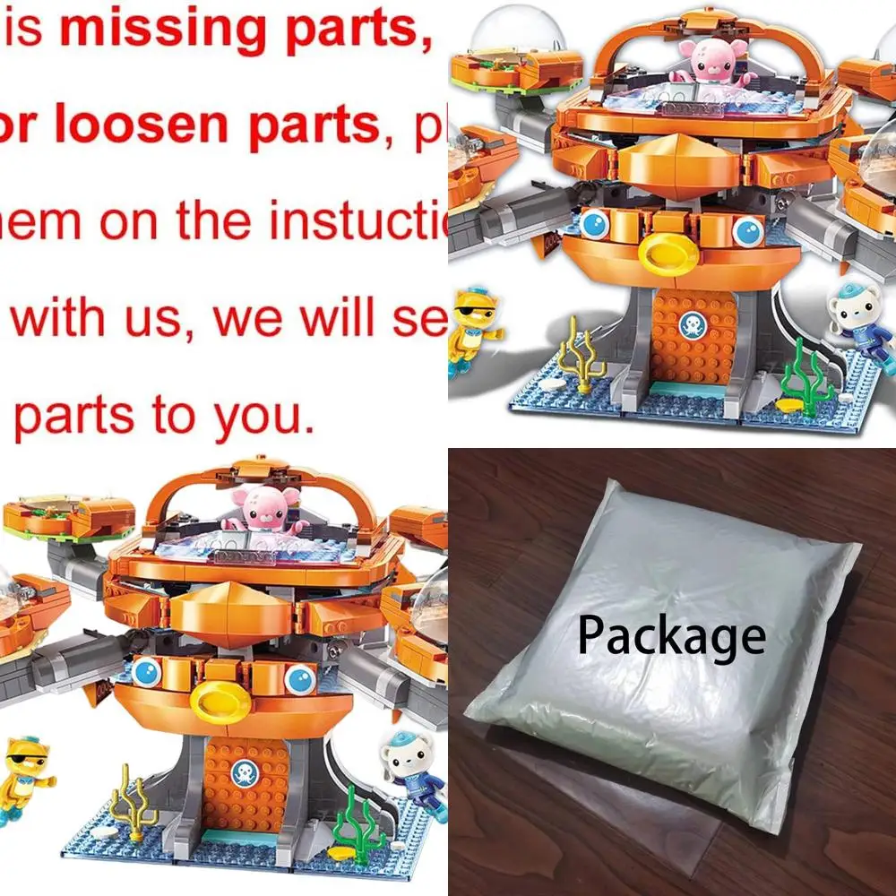 Octonauts Ocean Adventure Conjunto de brinquedos Octopod Castle e equipe de 698 peças para maiores de 8 anos