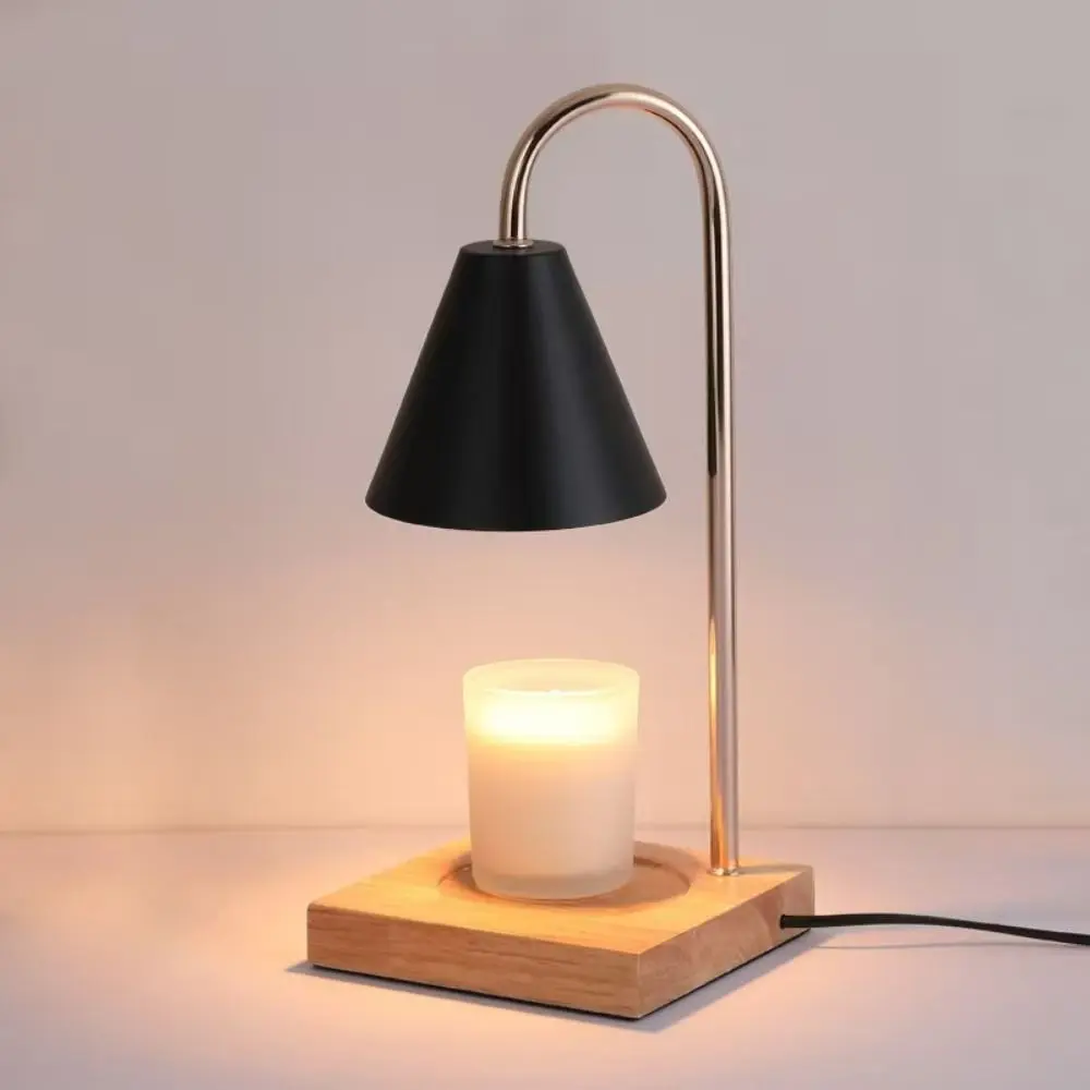 Aroma-Diffusor Kerzenerwärmer Tischlampe mit Massivholzsockel Kerzen-Schmelzlampe Aromatherapie EU-Stecker Wachsschmelzlicht für Innenräume