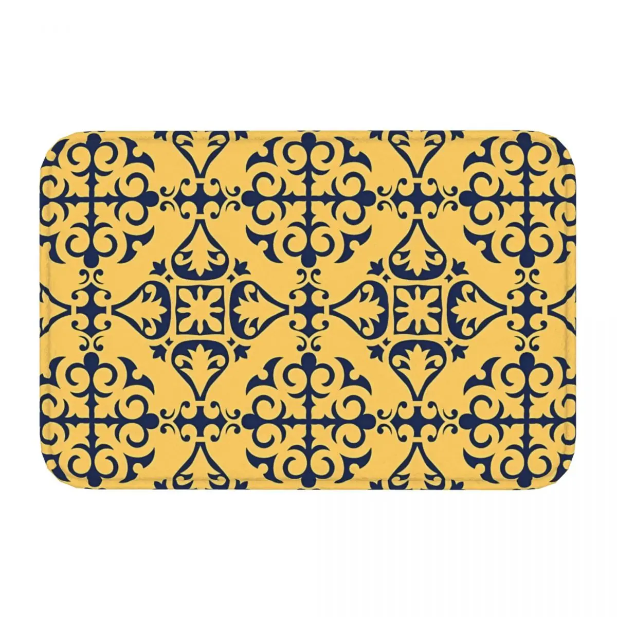 MORROCAN ART Bathroom Non-Slip Carpet ZALLIJ TILE TRADITIONAL DESIGN PATTERN Bedroom Mat Entrance Door Doormat Home Decor Rug