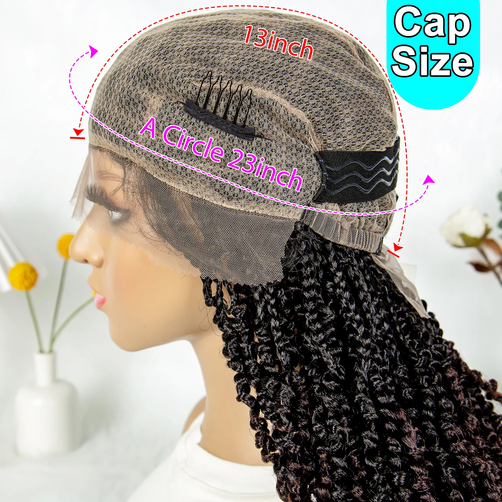 Kima Full Lace Cornrow Box Braided Wigs Ombre Spring Twisted Braids Curly Soft Locs For Black Women 30 inch