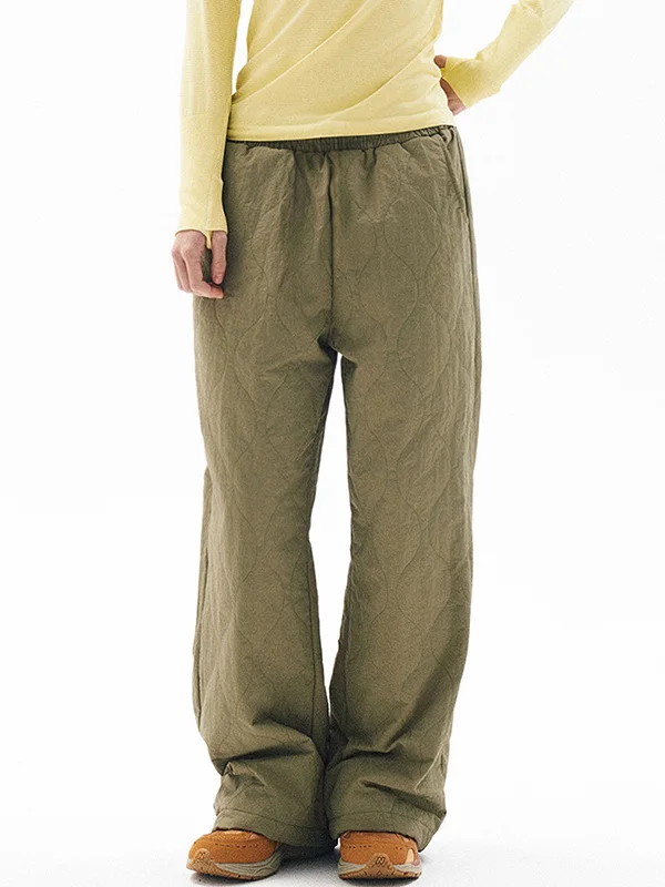 Thiened Cotton Pants Women's Casual Straight Leg Pants Windproof Warm Workwear Long Trousers High Waist Long Pants