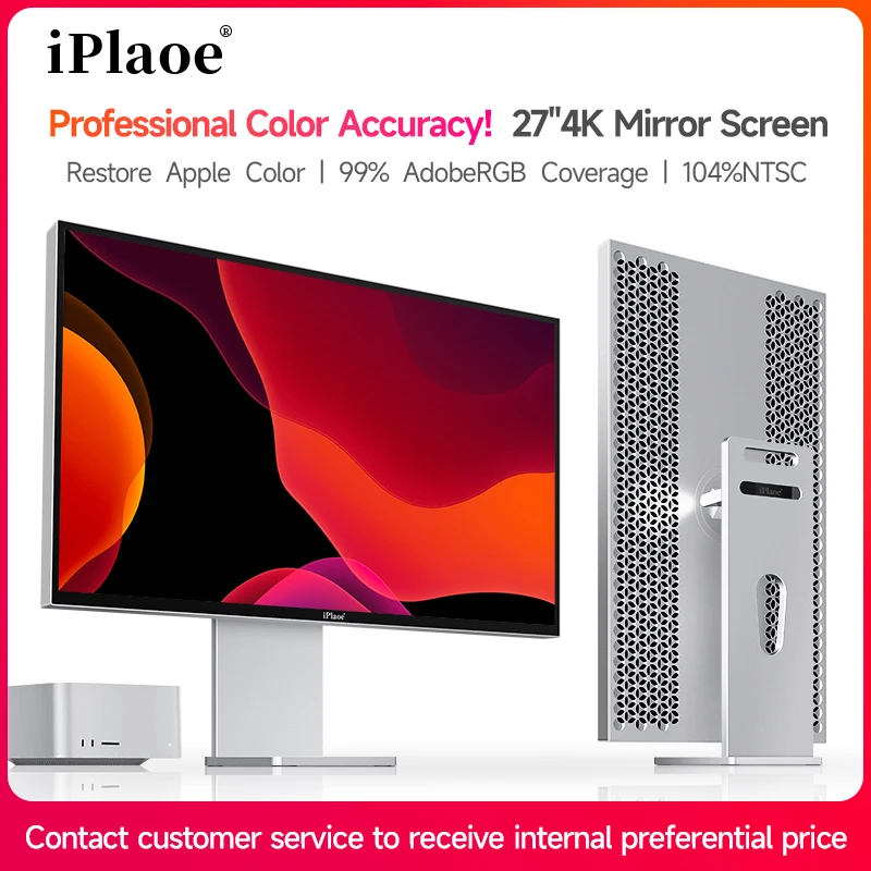 شاشة USB-C مقاس 27 بوصة بدقة 4K مع توصيل طاقة بقدرة 65 وات، ولوحة IPS لامعة، ونسبة 99% من Adobe RGB، لإنشاء المحتوى مع هيكل من الألومنيوم بالكامل