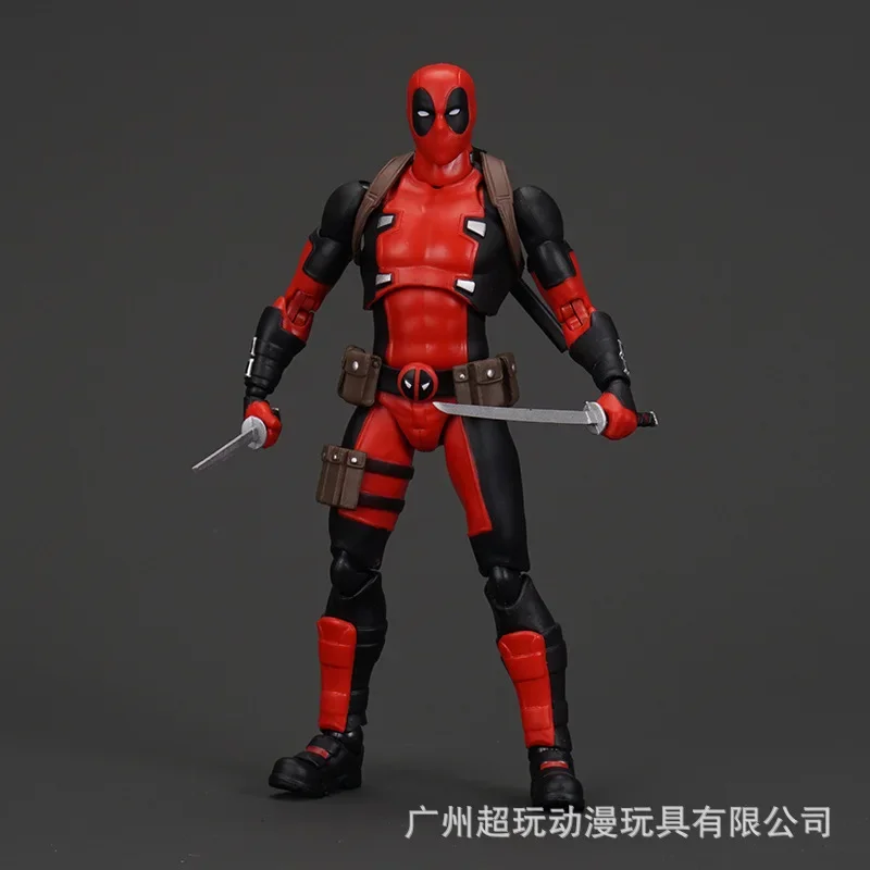 Mafex-Marvel X-Men Deadpool Figuras de Ação Anime, Versão Quadrinhos, Decoração Cartoon, Modelo de Brinquedo Colecionável, Presente de Aniversário Infantil, 082