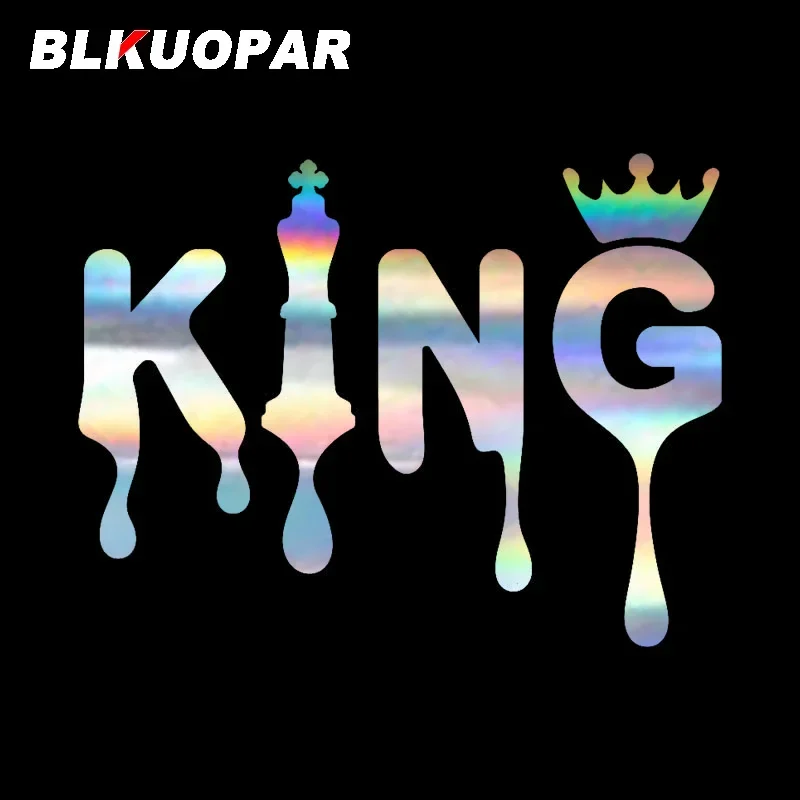 

BLKUOPAR King капающий знак автомобильная наклейка лазерная окклюзия царапин оригинальная виниловая наклейка креативный бампер на холодильник автомобильная этикетка