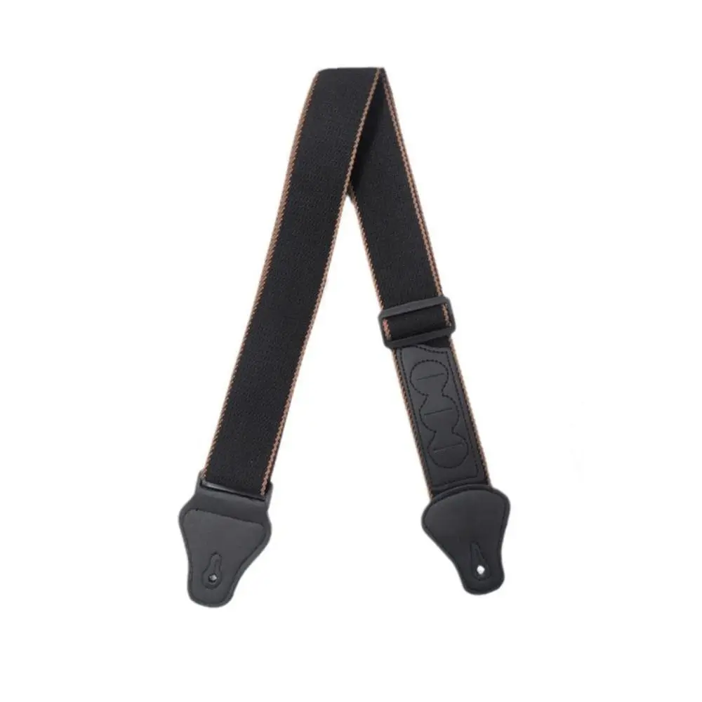 With 3 Guitar Pick Holders Folk Guitar Strap Cotton PU Leather Electric Guitar Shoulder Strap Personality Webbing