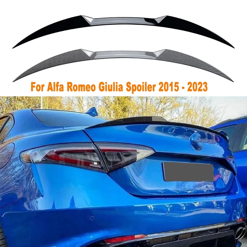 

Car Tail Wings Fixed Wind Spoiler Rear Wing Auto Fixed Wind Wing Gloss Black Accessory For Alfa Romeo Giulia Spoiler 2015 - 2023