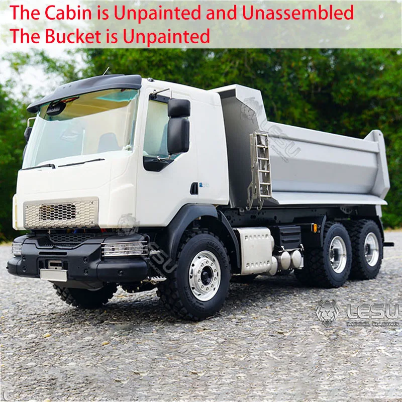 

LESU Metal 1/14 3 Alxes RC Hydraulic Dumper 6x6 Tipper Remote Control Truck Cars Vehicle Sound Light ESC KIT VM Car for Boy