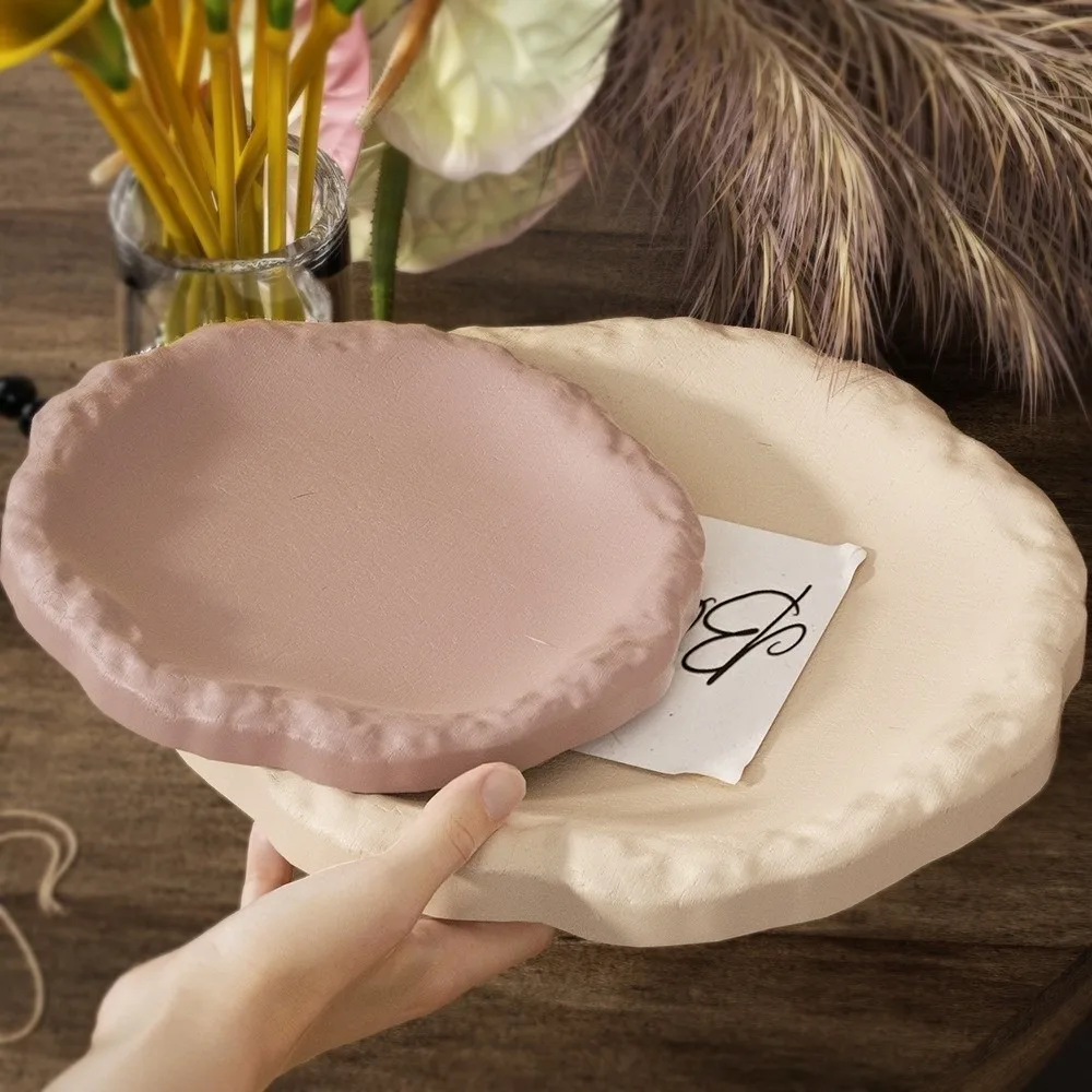 Rock Pattern Gypsum Mold Tray Irregular Pallet DIY Clay Silicone Home Storage Tray Epoxy Resin Reusable Concrete Silicone Mold