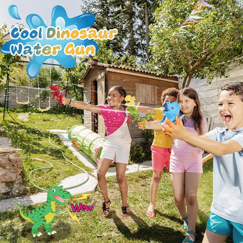 Kleine Dinosaurier-Wasserpistolen, Wasserkampfspiele für Jungen und Mädchen, Kleinkinder im Schwimmbad, Rasen