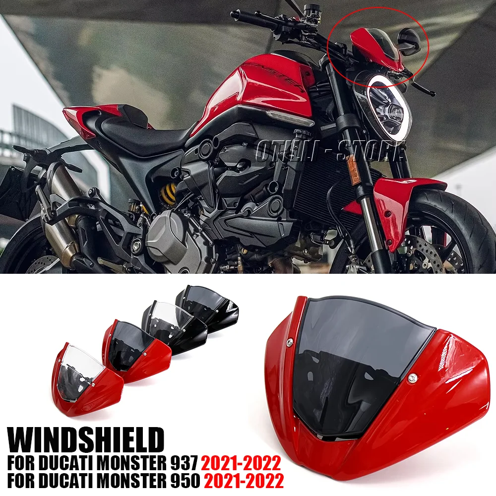 

Windscreen Windshield Wind Deflector Shield Screen Visor Glass with Bracket For Ducati Monster 950 MONSTER 937 2021 2022