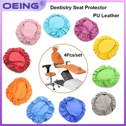 4Pcs/Set  Dental PU Leather Unit Dental Chair Seat Cover Chair Cover Elastic Waterproof Thicken Protective Case Protector