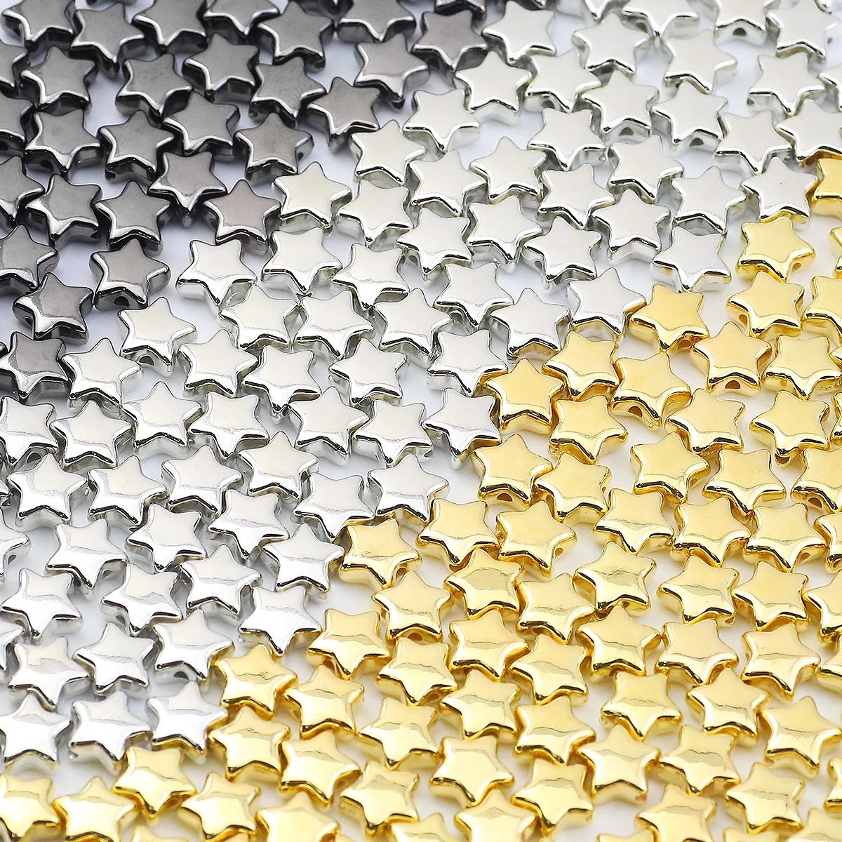 100/200/400pcs 10mm Golden Star Shaped Beads CCB Loose Spacer Beads For DIY Bracelets Necklaces Earrings Jewelry Making Supplies
